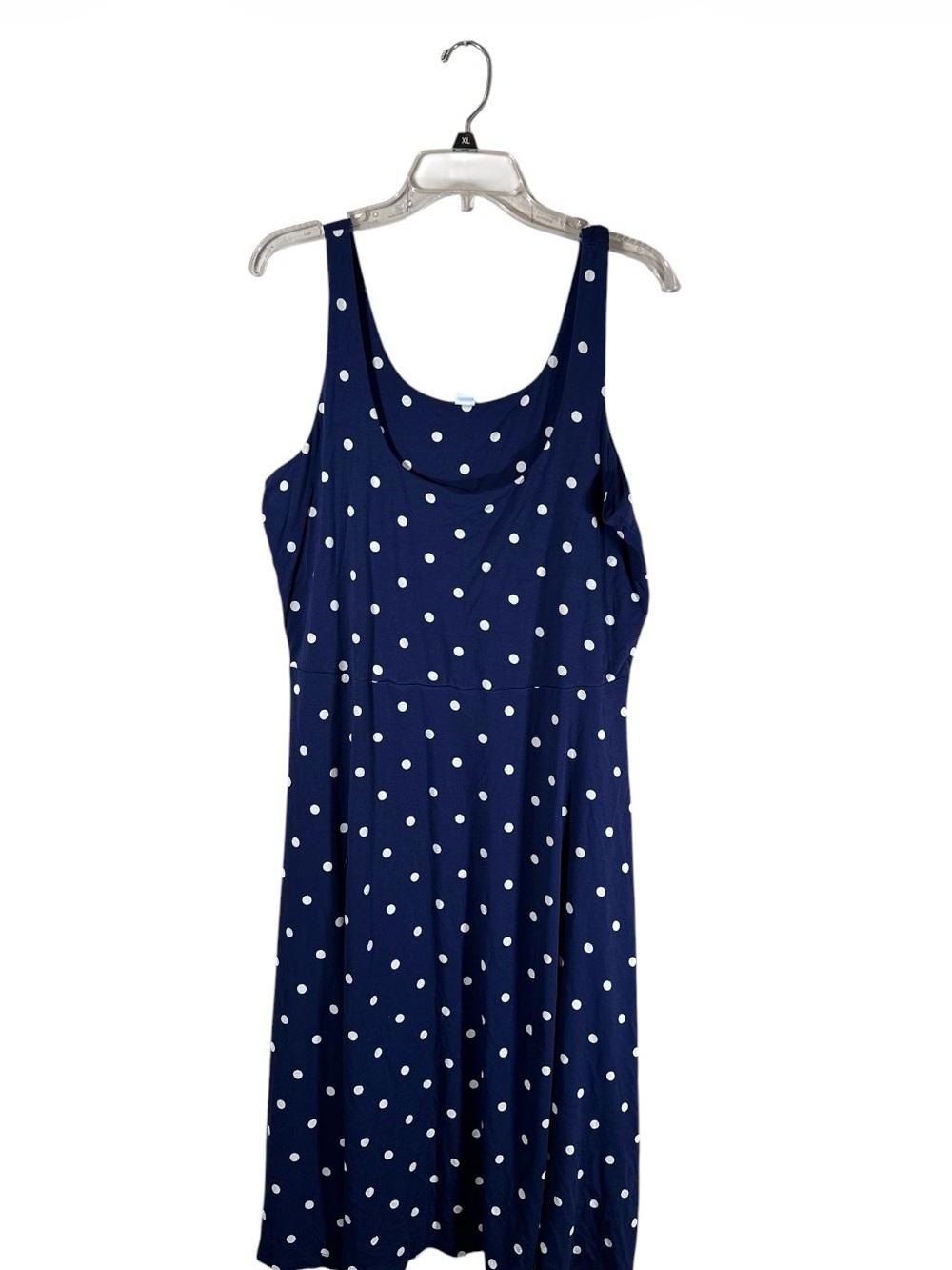 Old Navy navy blue polka dot midi dress women’s XL tall